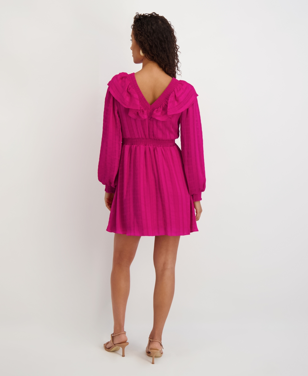 kensie Women's Long-Sleeve V-Neck Dress