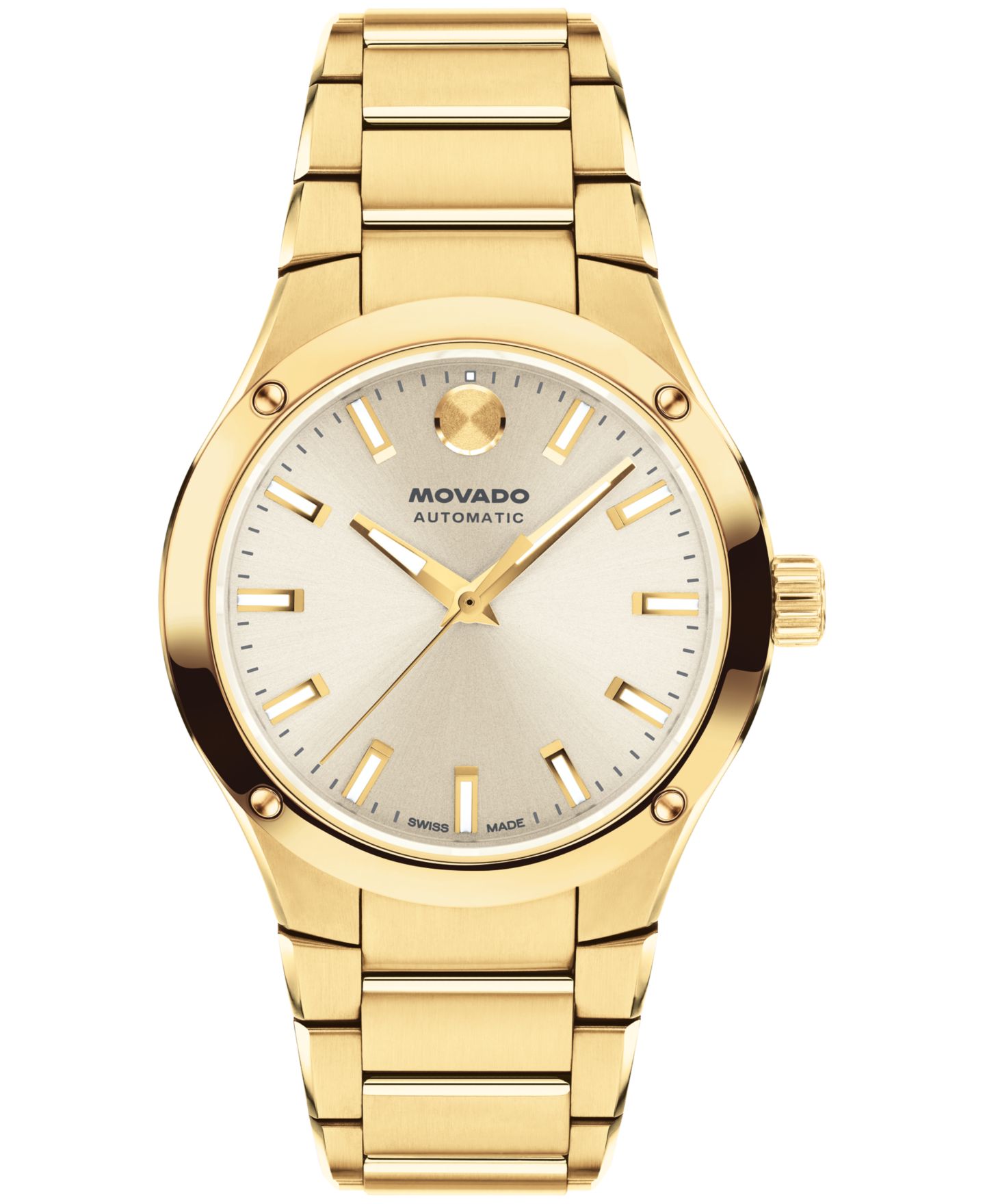 Женские часы Movado Museum Imperiale Swiss Automatic Light Yellow PVD Steel Watch, 33mm — фото 1