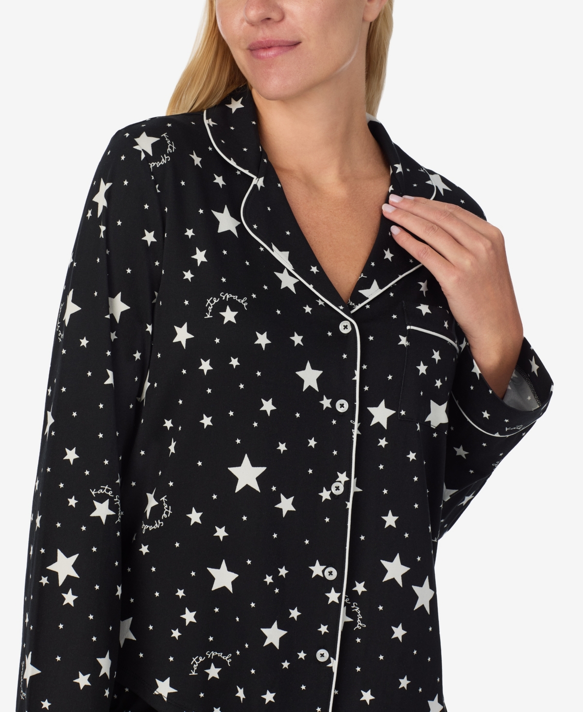 Kate Spade New York Women's 2-Piece Sleepwear Long-Sleeve Top and Pajama Pants Set