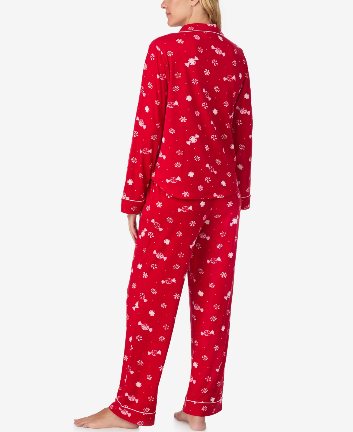 Kate Spade New York Printed Long Pajama Set In Red