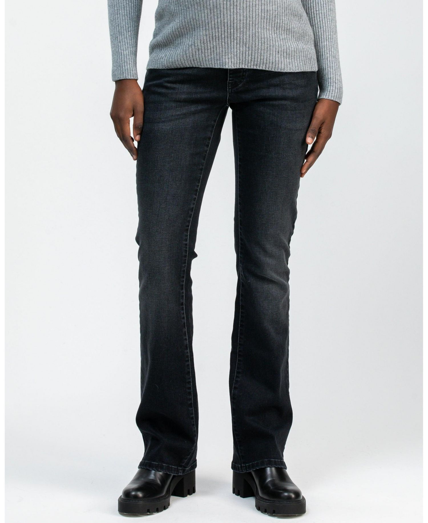 Maternity Slim Bootcut Jeans with Elastic Waistband