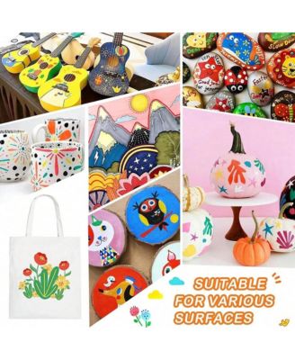 12 Colors Dual Tip Acrylic Marker Pens, Waterproof Drawing Pens for Wood, Rock Painting, Ceramic Surfaces, Pumpkin Painting Kit DIY Crafts