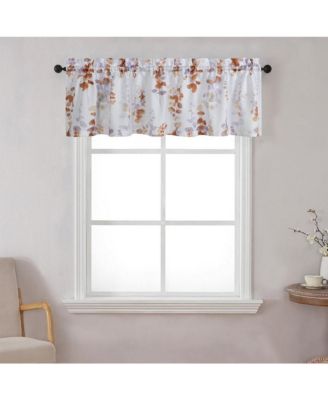 Watercolor Floral Lillies Complete 3 Piece Rod Pocket Kitchen Curtain Tier & Valance Set - Spice
