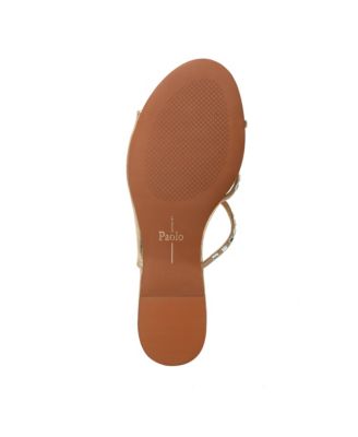 LANE2  Women's Crystal Adorned Asymmetric Leather Sandal