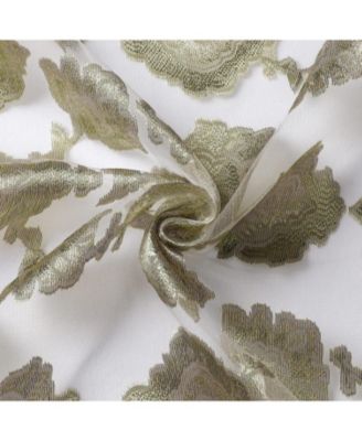 Moroccan Accents by 1 Piece Rod Pocket Clipped Elegant Sheer Curtain Panel - Beige