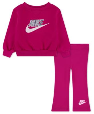 Nike - Baby Girls 2-Piece Wild Warmth Logo Long-Sleeve Top and Leggings Set