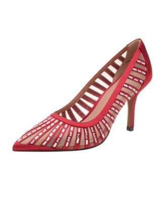PAOLA | Mesh Beaded Satin Stiletto Pump