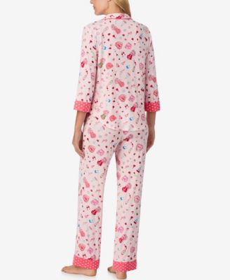 Women's 2-Piece Sleepwear 3/4-Sleeve Top and Pajama Pants Set