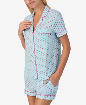 Women's 2-Piece Sleepwear Short-Sleeve Shirt and Pajama Shorts Set