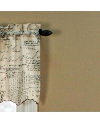 Script Classic Print Room Darkening Window Valance 48" x 15" Natural by Ellis Curtain