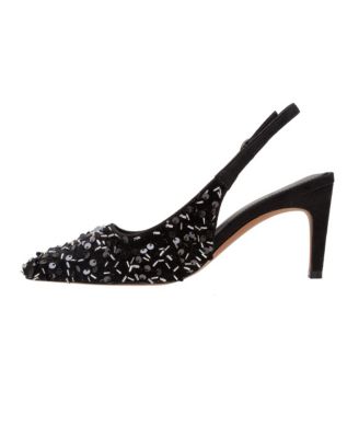 COSMO2  Women's Stiletto Heel Sequined Slingback Pump