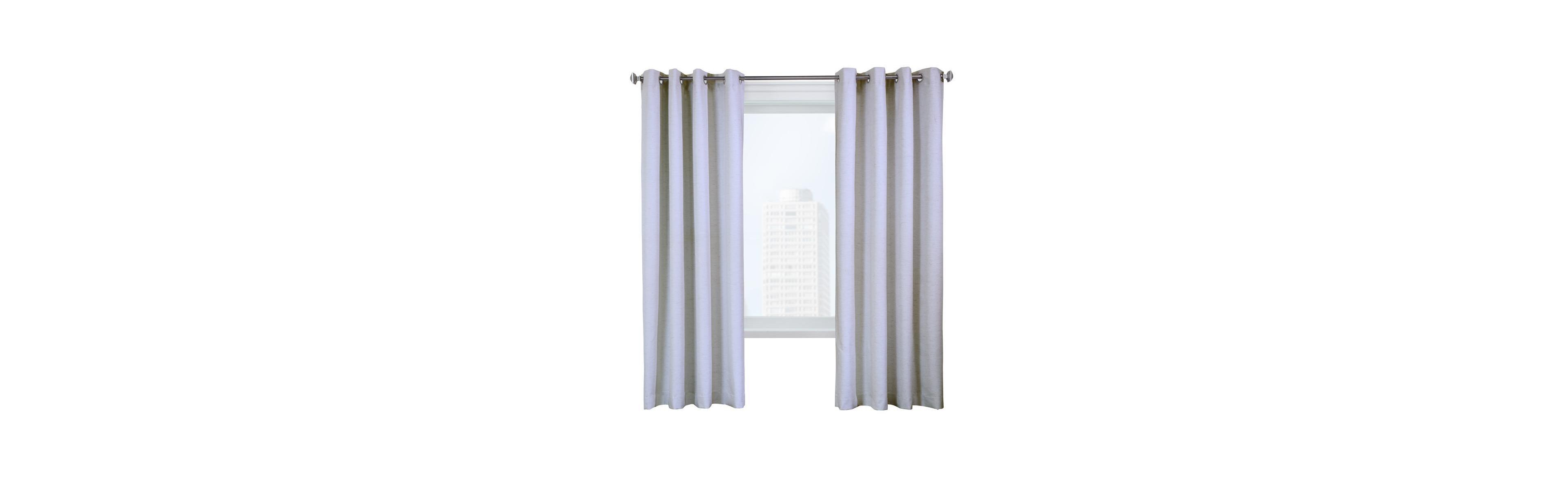 Thermaplus Ventura Blackout Grommet Curtain Panel Pair Frame Your Windows with Subtle Slub Textured Motif Each 78" x 84" White