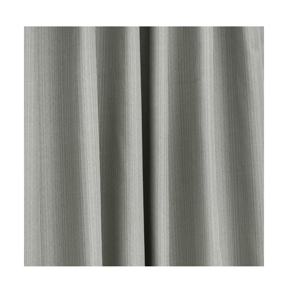 Thermaplus Brooklyn Blackout Dual Header Elegant Vertical Linear Texture Complete Privacy Curtain Panel 52" x 108" Grey