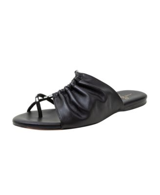 LANE2  Women's Crystal Adorned Asymmetric Leather Sandal