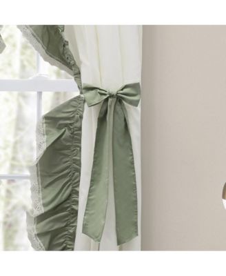 Madelyn Ruffled Victorian Priscillas 1.5" Rod Pocket Curtain Panel 100" x 72" Sage