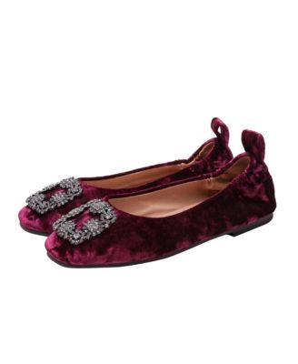 MINA Women's Glam Sparkly Medallion Ballet Flat