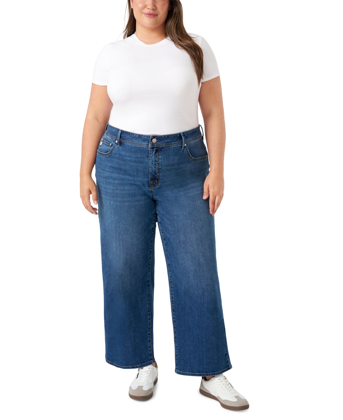 Seven7 Plus Size Loose Sneaker Jeans In Blue