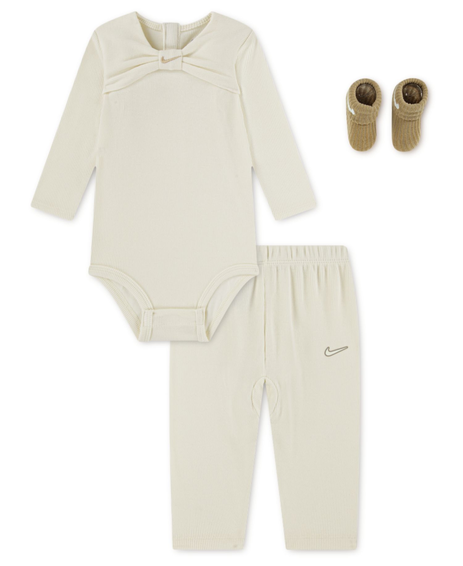 Baby Girls' Long-Sleeve Bodysuit, Pants and Socks, 3-Piece Set