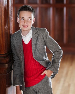 Little and Big Boys' Organic V-Neck Cable Sweater Vest