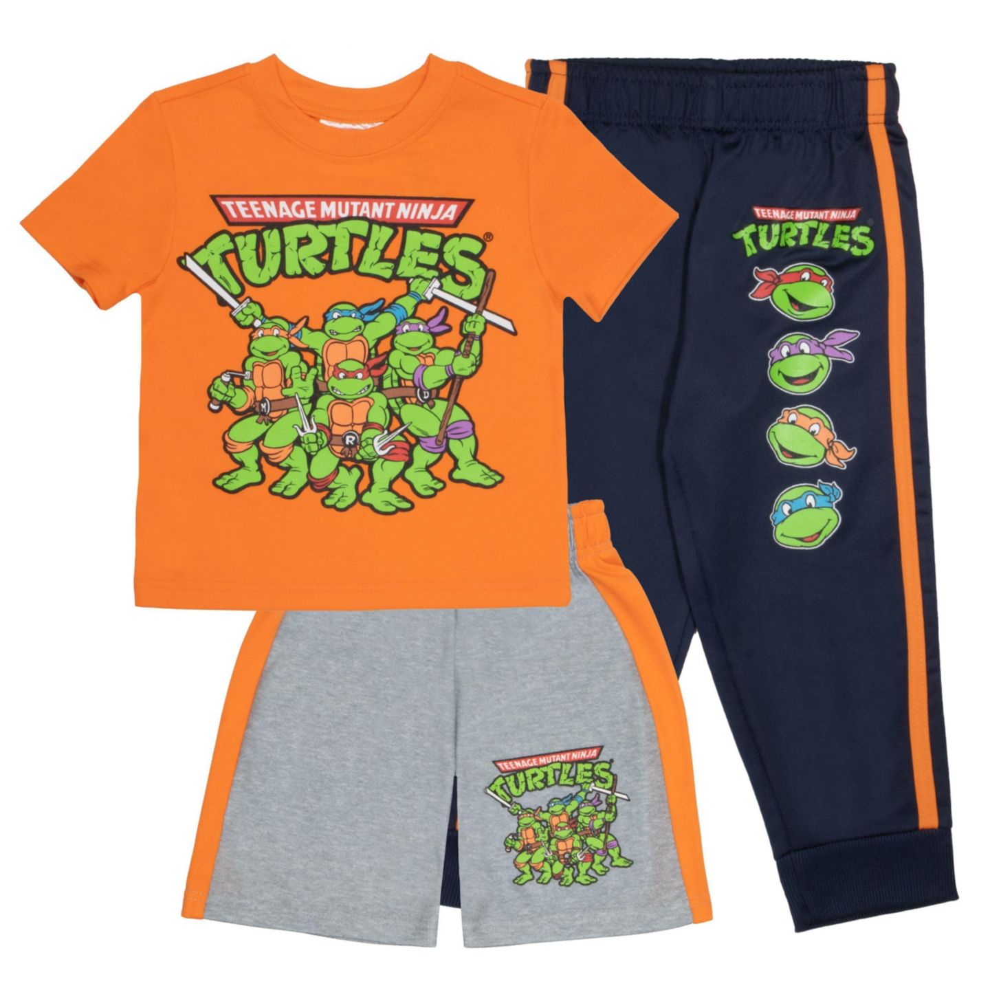 Комплект Teenage Mutant Ninja Turtles 3 Piece T-Shirt, Shorts and Jogger Pants Set для мальчиков, цвет: Oriole — фото 1