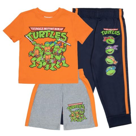 Комплект Teenage Mutant Ninja Turtles 3 Piece T-Shirt, Shorts and Jogger Pants Set для мальчиков, цвет: Oriole