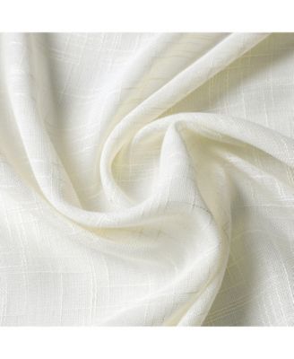 2 Pack Lux Thread Premium Woven Grommet Top Sheer Curtain Panels - Beige