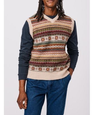 Fair Isle Slipover Wool Vest