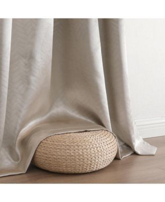 1 Piece Priscilla Light Filtering Grommet Top Embossed Leaves Jacquard Window Curtain Panel - Red