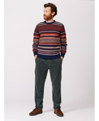 Men's Fair Isle Crew Neck Wool Sweater