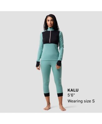 Women's Cedars RWS Merino Mid-Wt Baselayer 1/4-Zip Top Midweight Long Underwear Tops