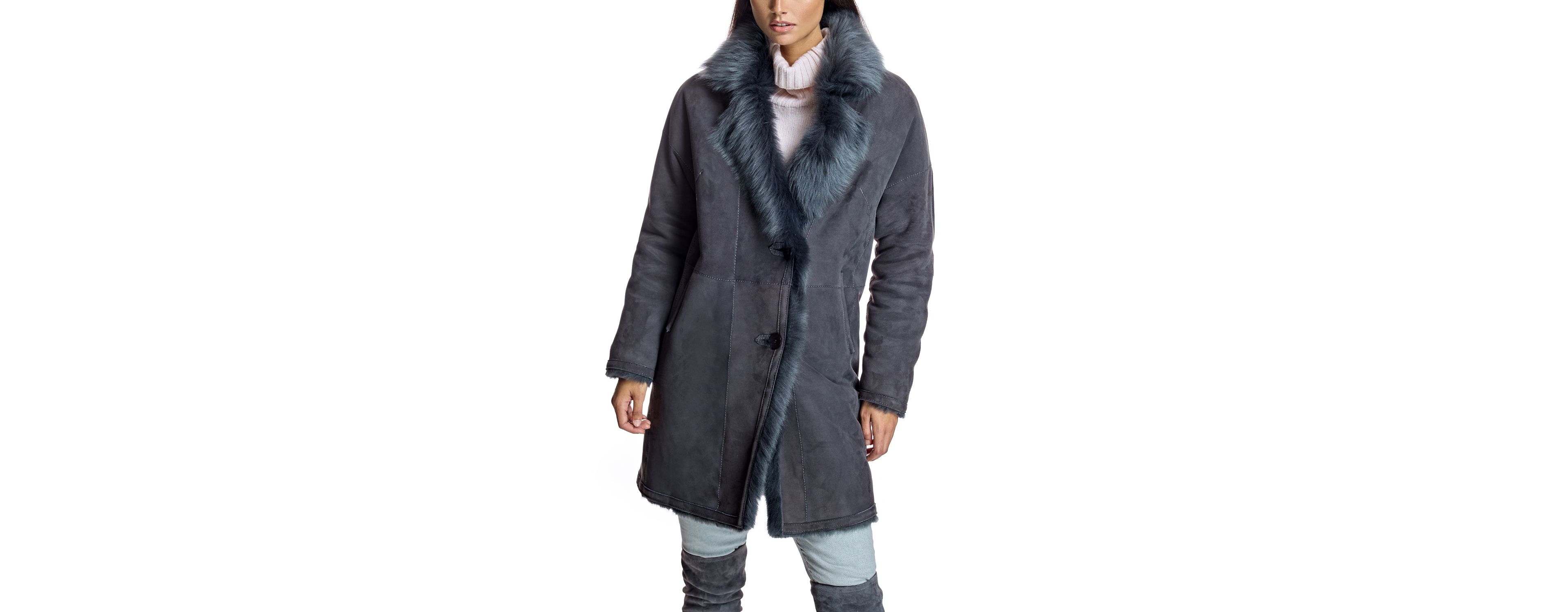 Julia & Stella by Maximilian Women's Reversible Shearling Coat