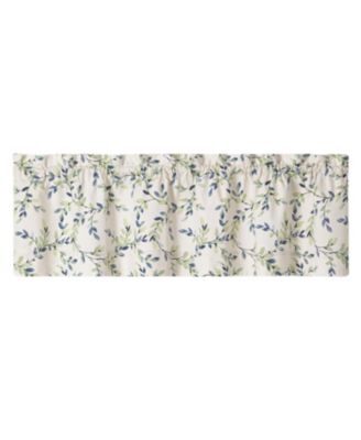Ellis Vintage Stylish Medium Scale Printed Vine Pattern 1.5" Rod Pocket Tailored Valance 58"x15" Azure