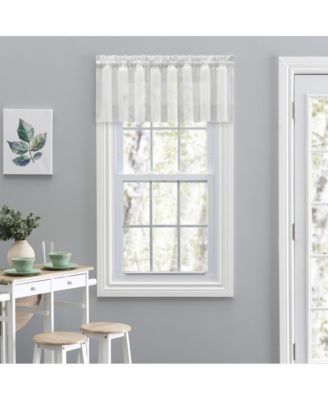 Shadow Stripe 1.5" Rod Pocket Tailored Valance for Windows 82" x 12" White