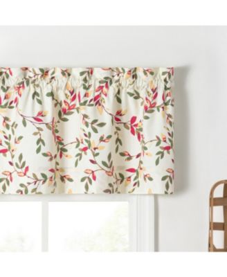 Ellis Vintage Stylish Medium Scale Printed Vine Pattern 1.5" Rod Pocket Tailored Valance 58"x15" Pecan