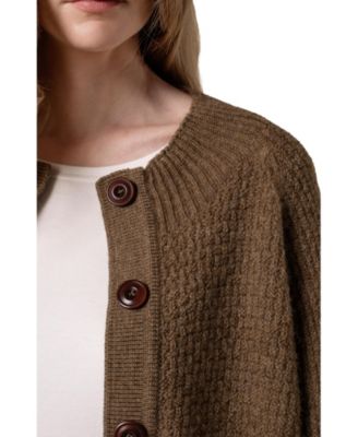Women's British Wool Moss Stitch Cardigan Sweater