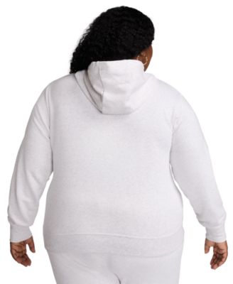 Plus Size Active Sportswear Club Hooded Fleece Sweatshirt