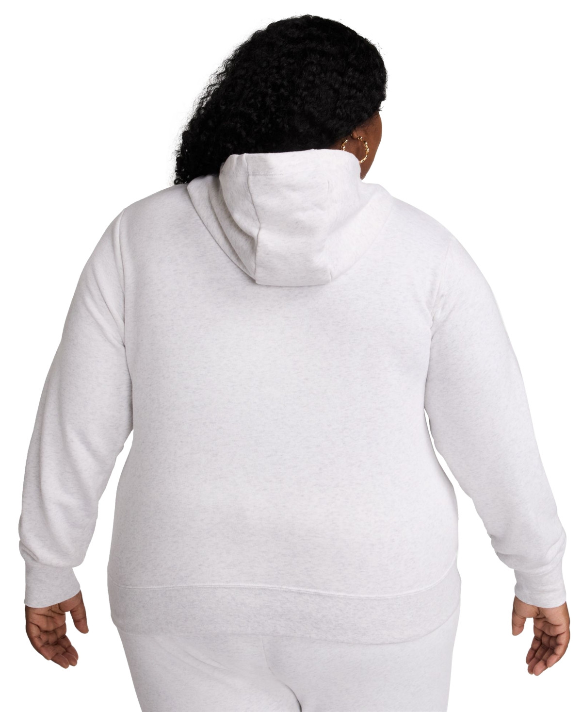 Nike Plus Size Active Sportswear Club Hooded Fleece Sweatshirt In White