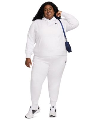 Plus Size Active Sportswear Club Hooded Fleece Sweatshirt