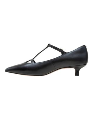 CELIA Women's Pointed toe T-Strap Kitten Heel Pump
