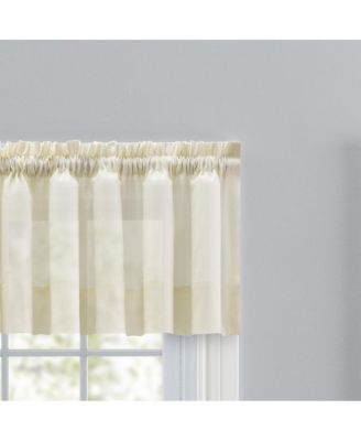 Shadow Stripe 1.5" Rod Pocket Tailored Valance for Windows 82" x 12" Natural