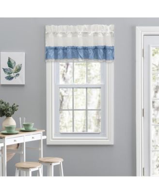 Madelyn Ruffled Victorian 1.5" Rod Pocket Valances for Windows 60" x 16" Slate