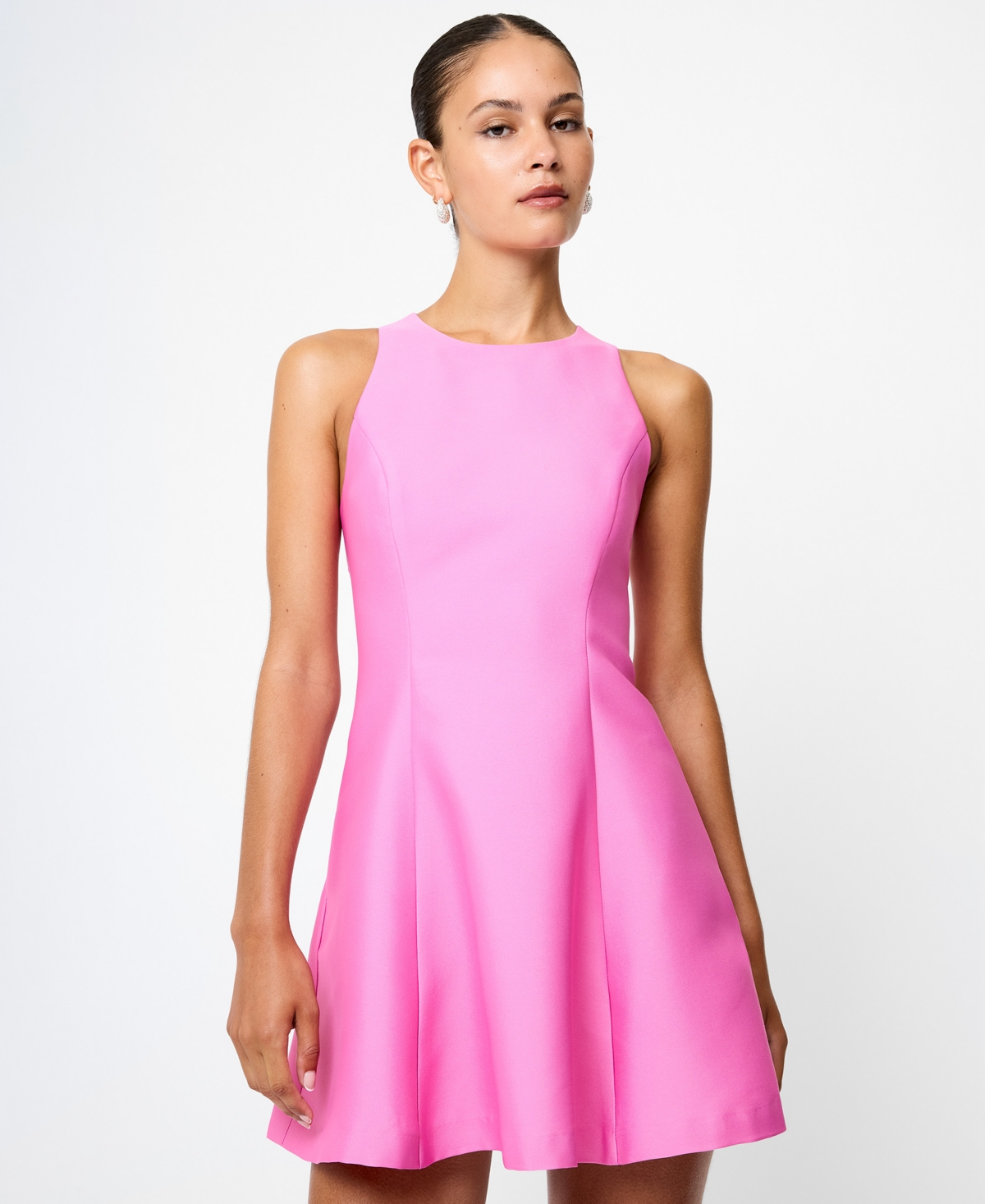 French Connection Women's Taffeta Round Neck Mini Dress