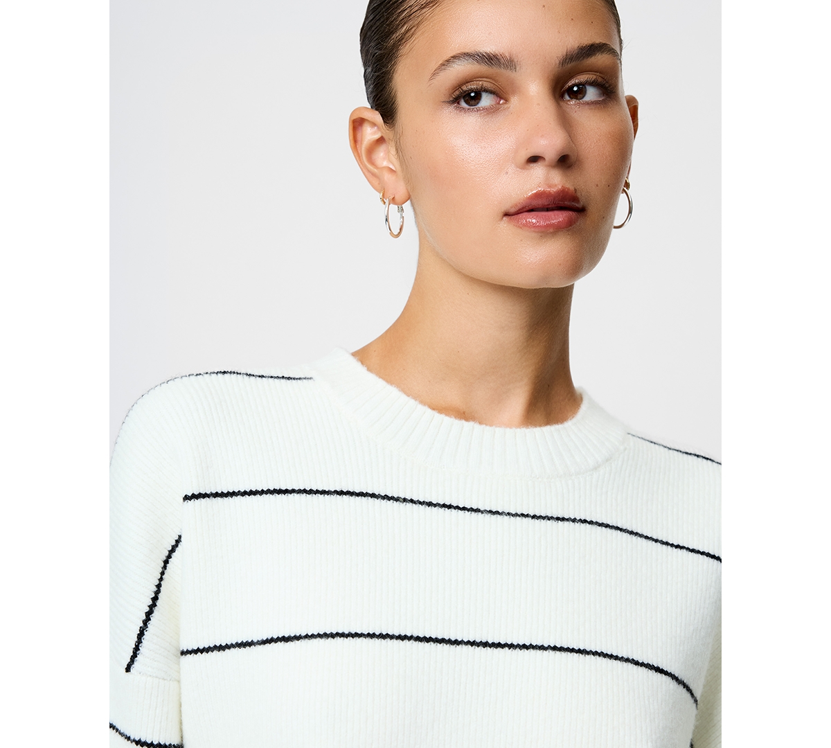 French Connection Women's Striped Long-sleeve Sweater In White