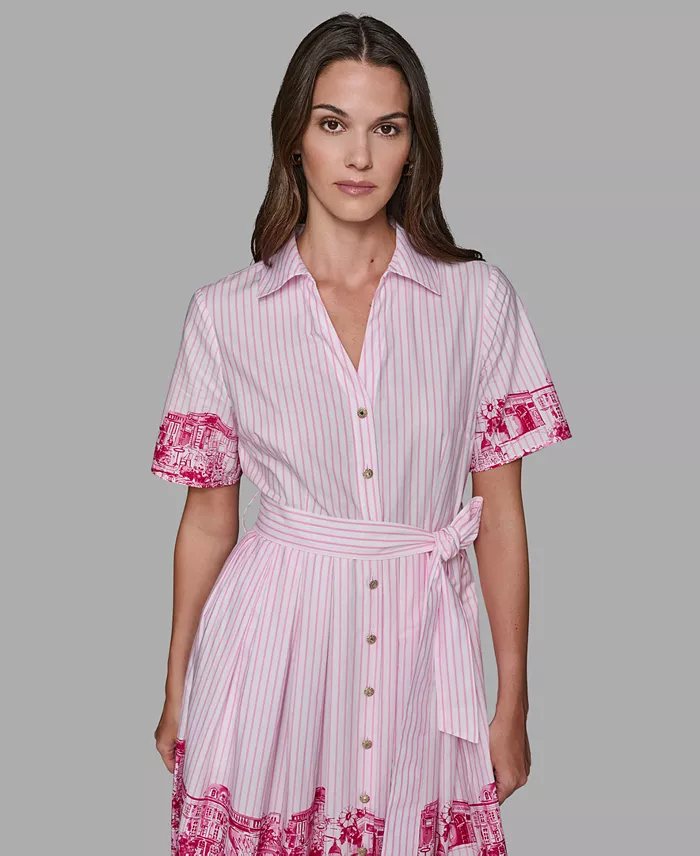 Women's Printed Shirt Dress - thumbnail 2