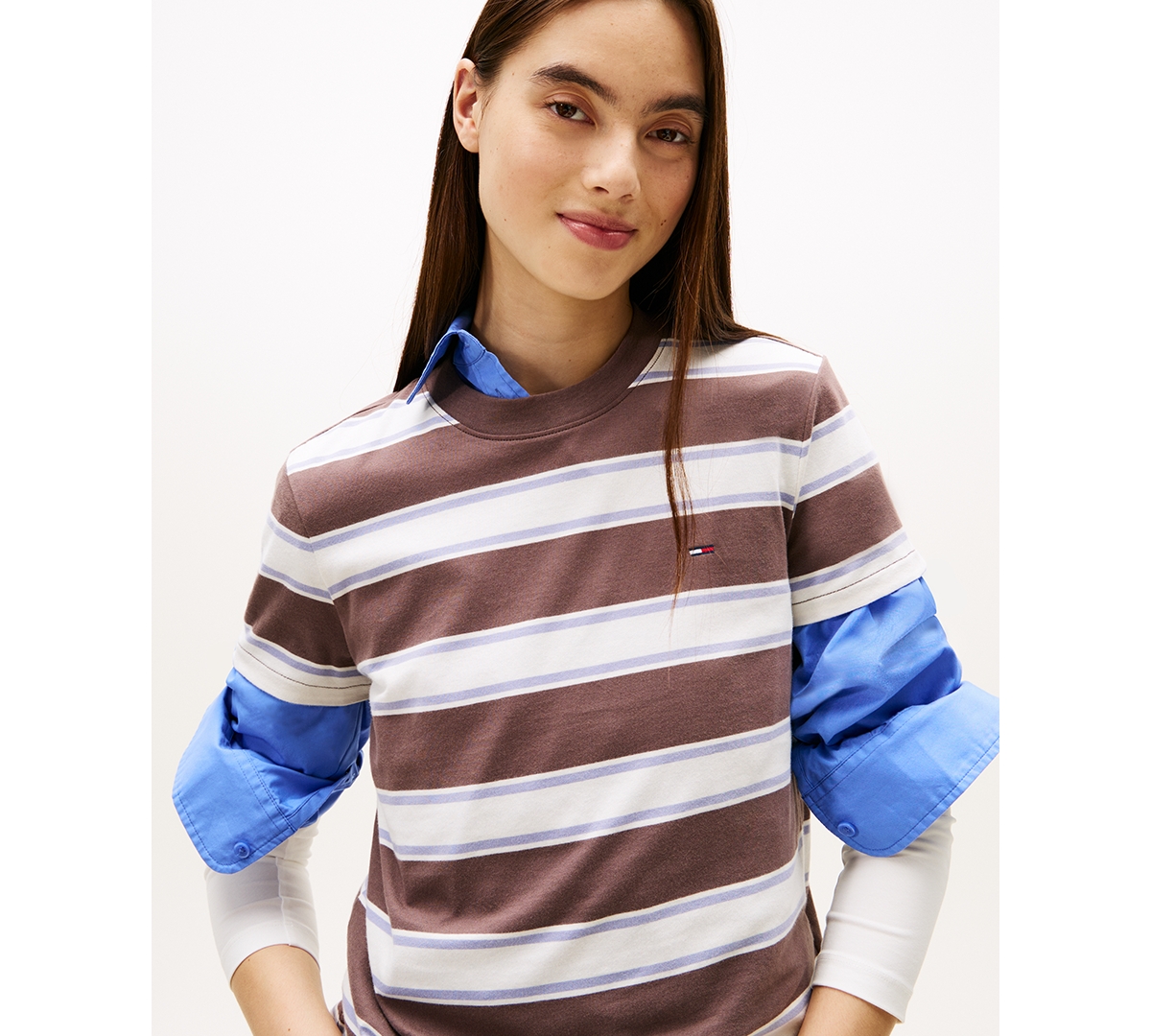 Tommy Jeans Women's Flag Jersey Crewneck T-shirt In Multi