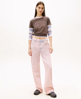 Women's Garment Dyed Script Short-Sleeve T-Shirt