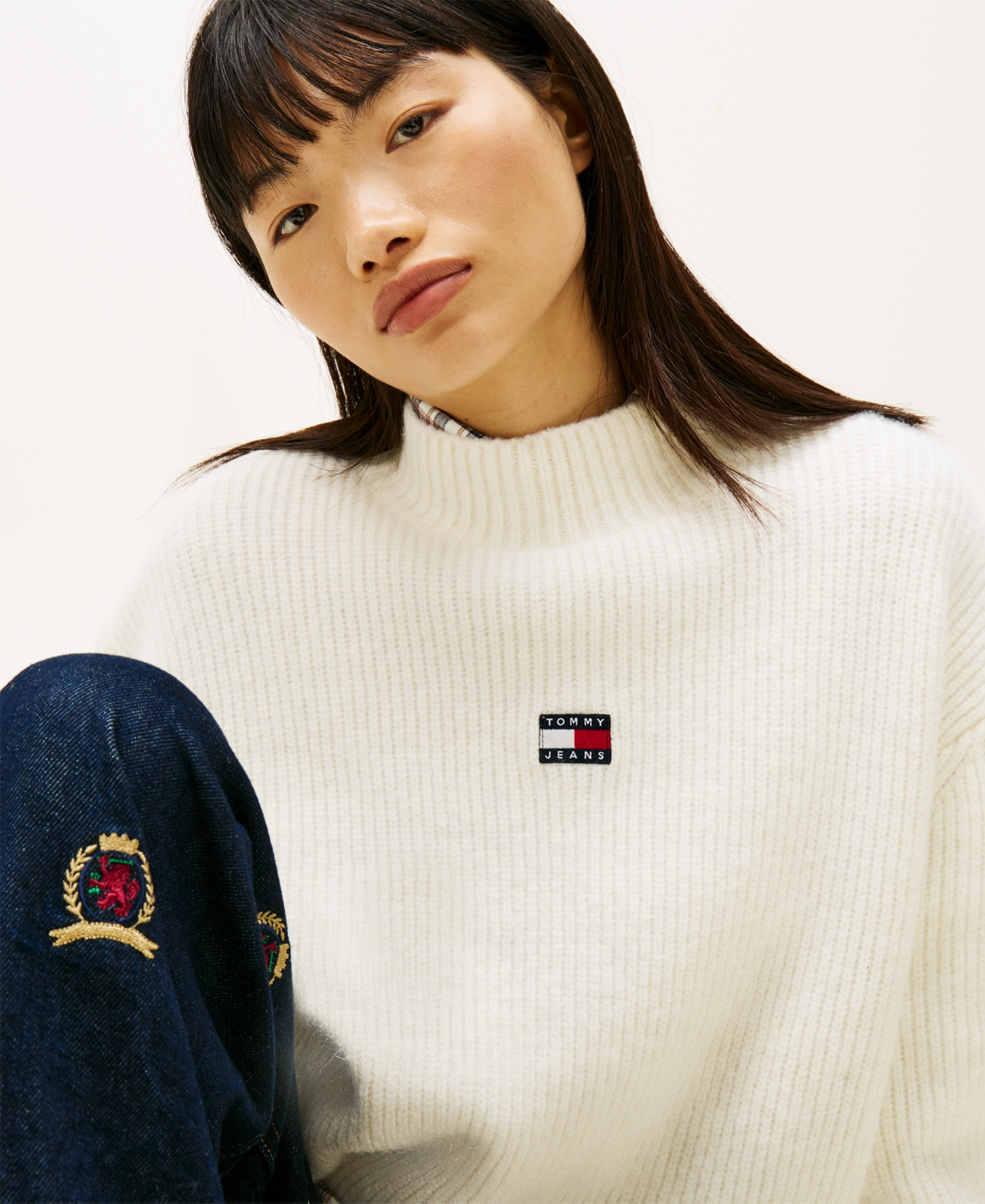 Tommy Jeans Women's Mock Neck Badge Sweater