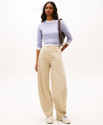 Women's Long-Sleeve Garment Dyed Logo T-Shirt