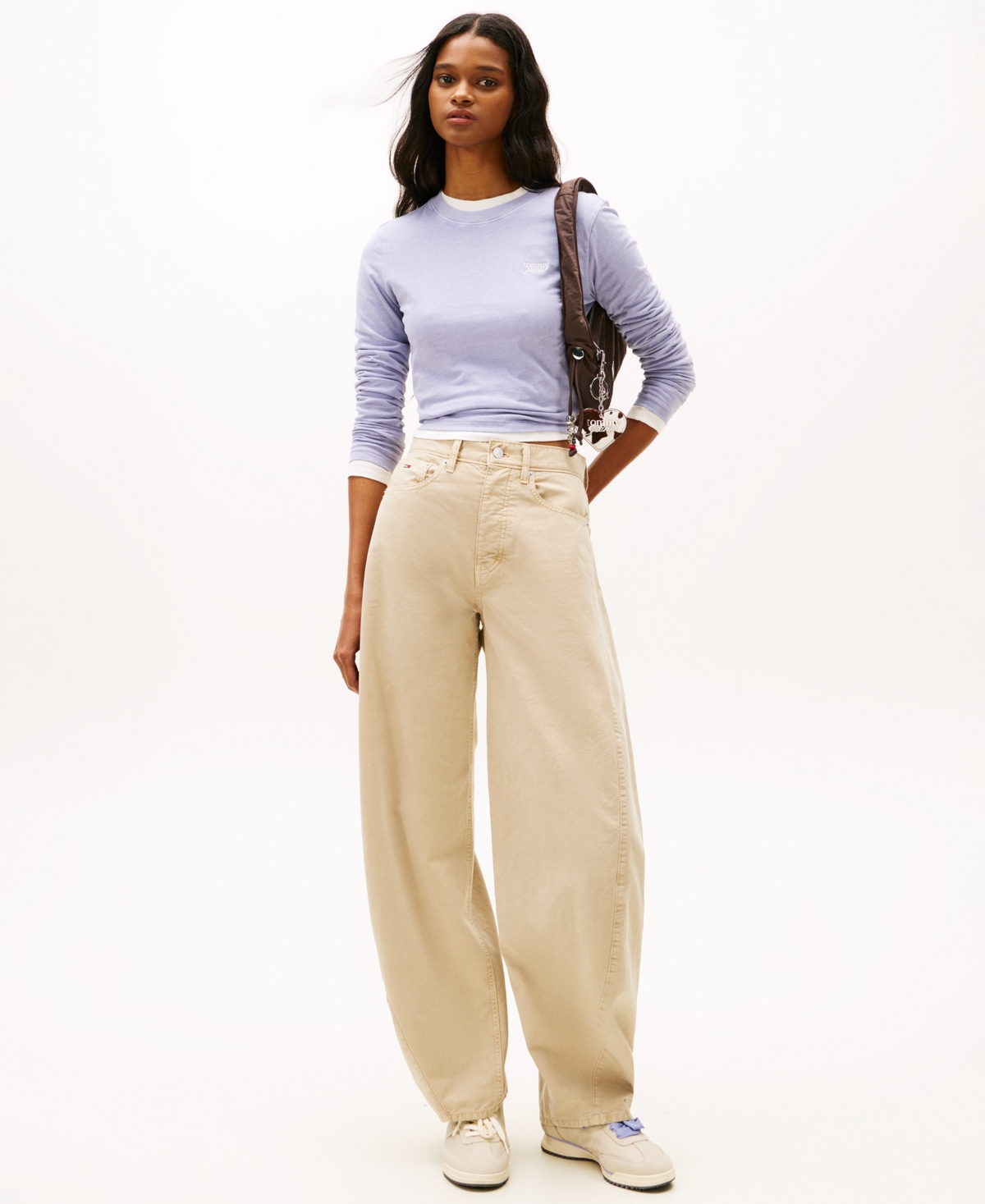 Tommy Jeans Women's Long-Sleeve Garment Dyed Logo T-Shirt