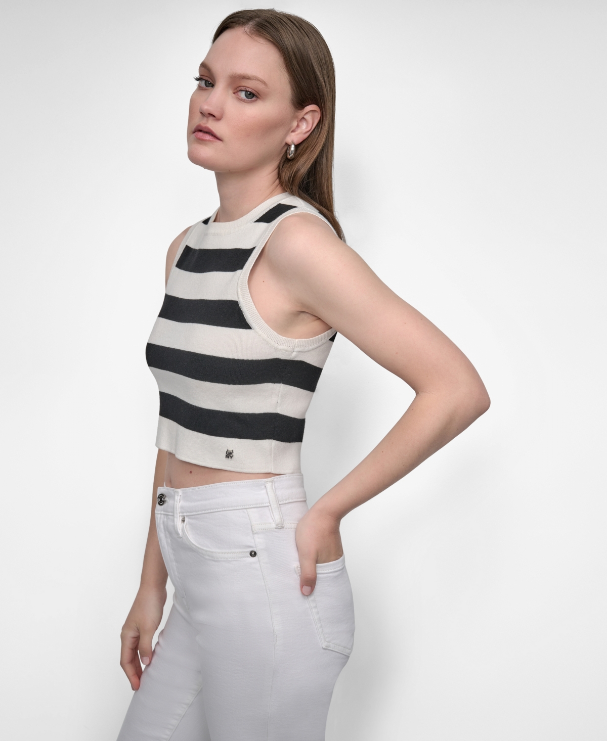 Dkny Jeans Women's Cropped Sleeveless Sweater
